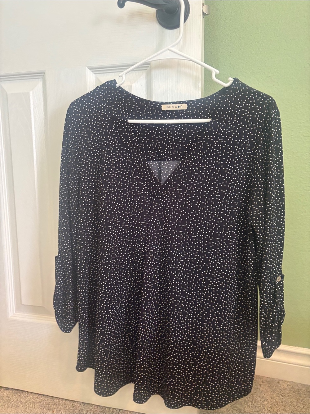 Beacon Black & White Polka Dot Blouse